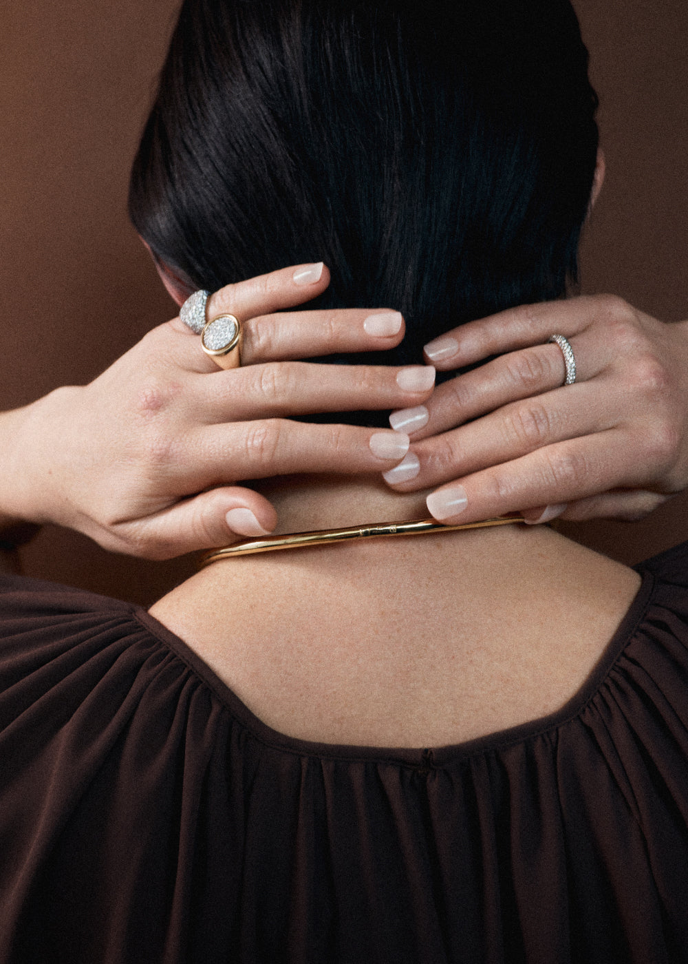 Modern Finish Diamond Signet Ring