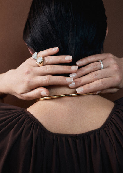 Modern Finish Diamond Signet Ring
