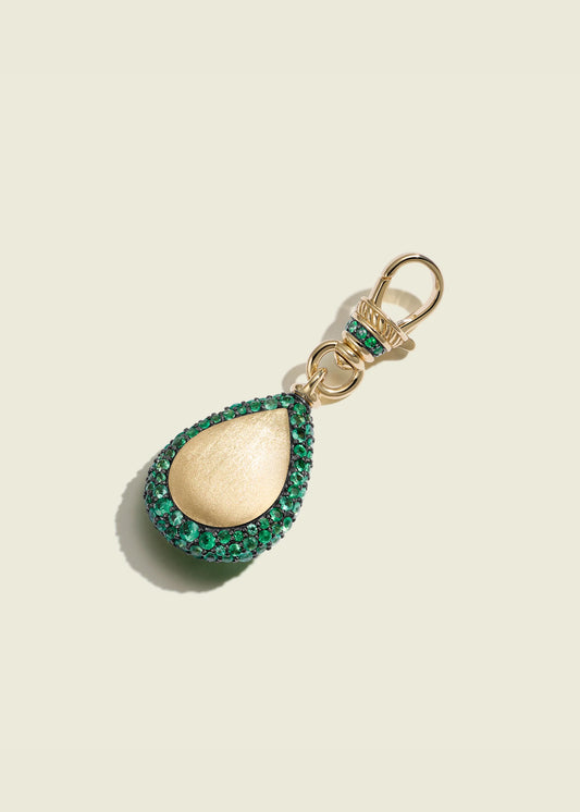 Emerald Pear Pocket Watch Pendant