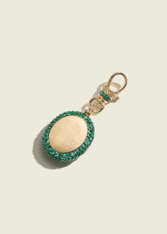 Emerald Oval Pocket Watch Pendant
