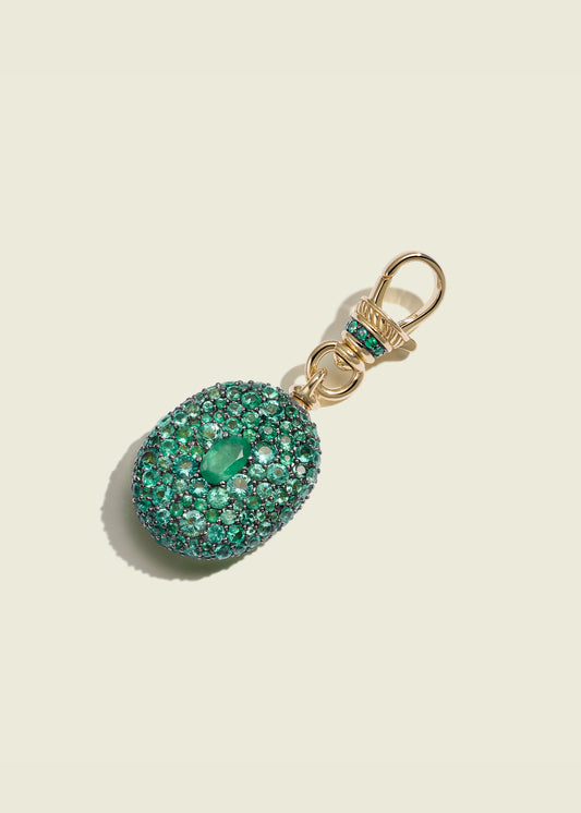 Emerald Oval Pocket Watch Pendant