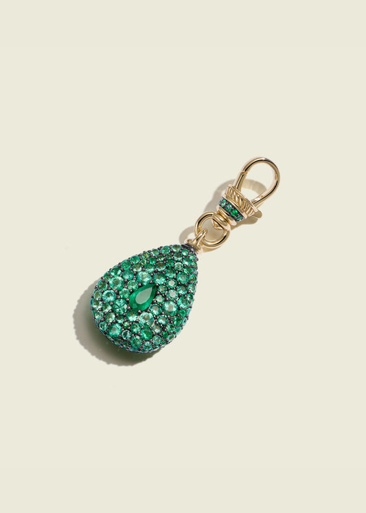 Emerald Pear Pocket Watch Pendant