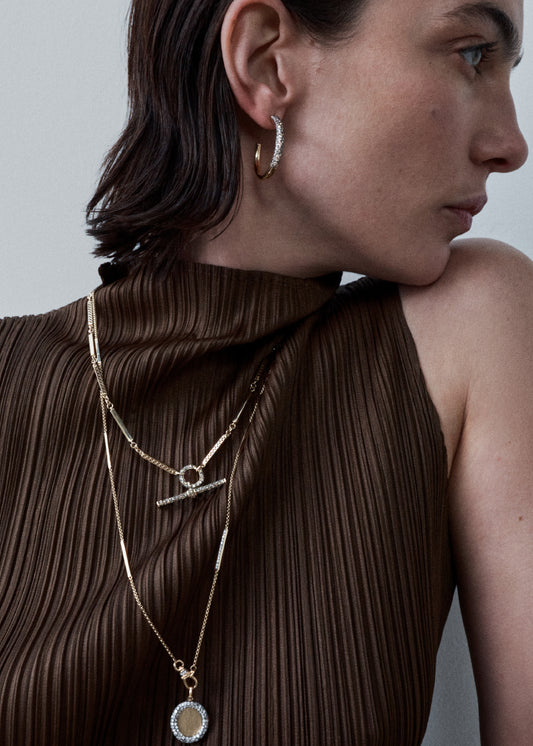 Cognac Diamond T-Bar Pendant