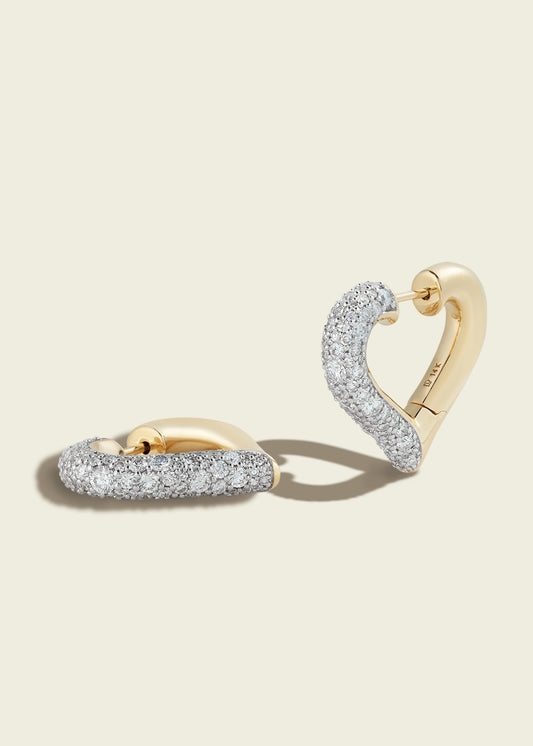 Modern Finish Chubby Love Diamond Earrings