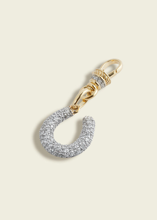 Modern Finish Diamond Horseshoe Clip Pendant