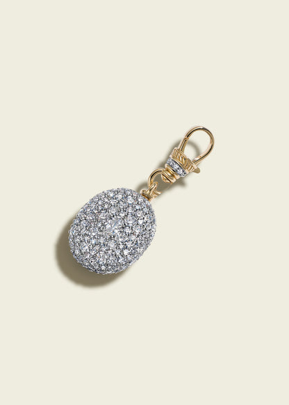Modern Finish Diamond Oval Pocket Watch Pendant