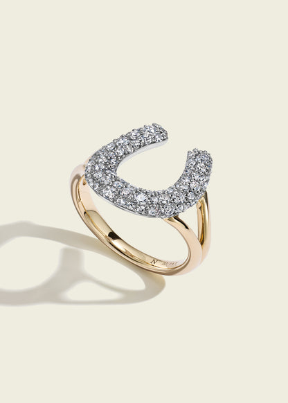 Modern Finish Diamond Horseshoe Ring
