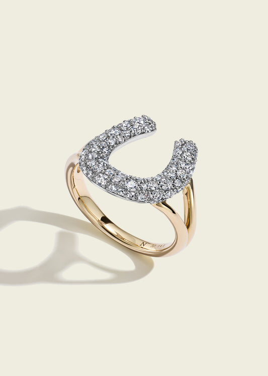 Modern Finish Diamond Horseshoe Ring