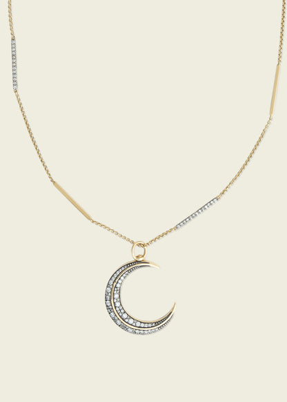 Antique Finish Crescent Moon Pendant