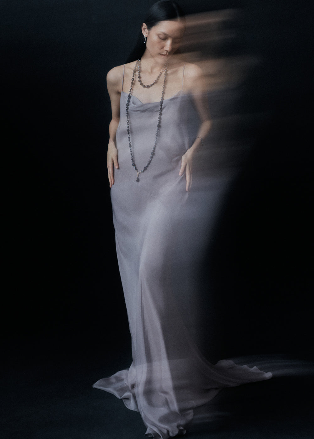 Chaos Long Pearl Necklace