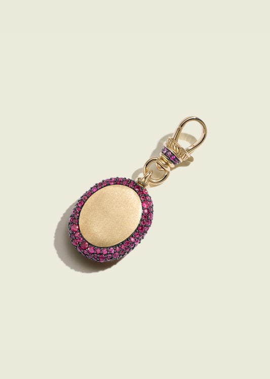 Ruby Oval Pocket Watch Pendant