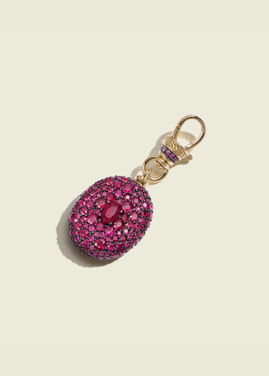 Ruby Oval Pocket Watch Pendant