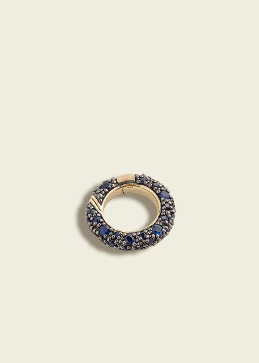 Blue Sapphire T-Bar Trombone Chain Necklace