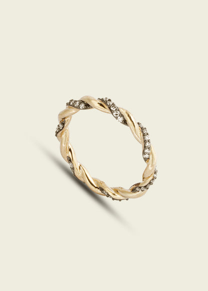 Antique Finish Twisted Rope Diamond Ring