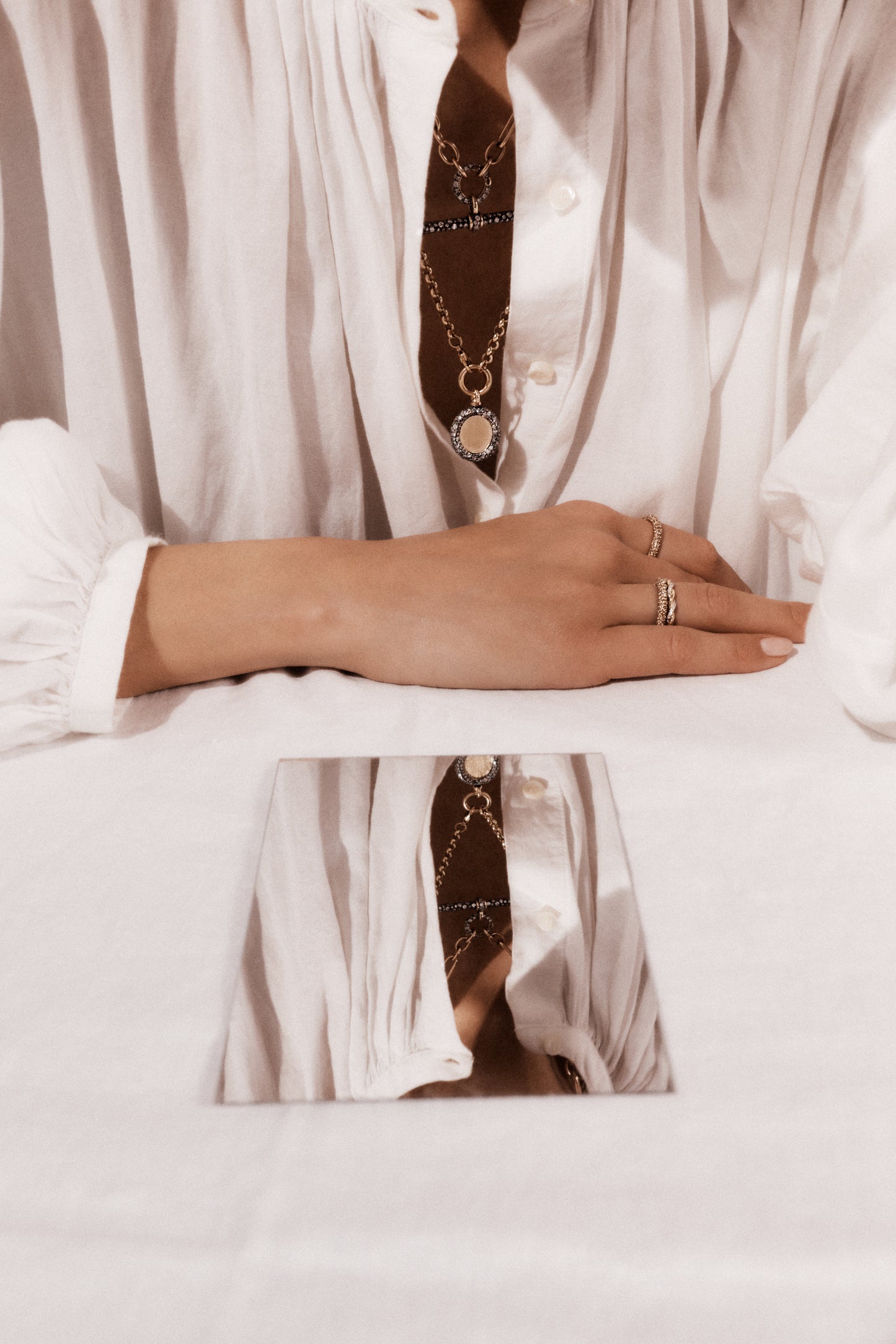 Modern Finish Diamond Portrait Pendant