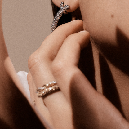 Modern Finish Twisted Rope Diamond Ring