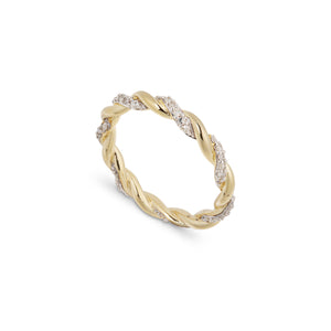 Twisted Diamond Rope Ring